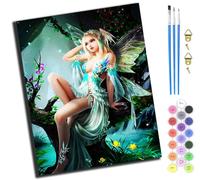 XIAOYOUQIAN Conte de fées d'une fille elfe des arbres,Peinture Par Numéros Pour Adulte,DIY Peinture Acrylique pour Enfants Débutants Facile Sur Toile,40×50 cm,avec Peintures et Pinceaux,Avec Cadre