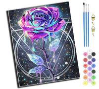 XIAOYOUQIAN Des roses colorées et rêveuses,Peinture par Numéros Adultes Enfants Débutants,DIY Kits de Peinture à L'huile,Peinture par Numéros pour la Décoration de la Maison,40x50cm,Avec Cadre