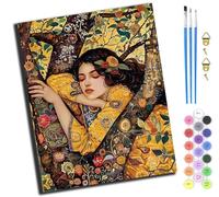 XIAOYOUQIAN Fille de fleur abstraite sur un arbre,Peinture par Numéros pour Adulte,DIY Peinture Acrylique pour Enfants débutants Facile sur Toile 40×50 cm avec peintures et pinceaux,Avec Cadre