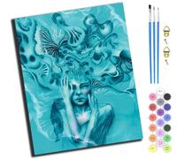 XIAOYOUQIAN Fille de pensée imaginaire,Peinture Numero Adulte Kits,Kits de Peinture au Numéro,Peinture par Numéros Cadeau Pour la Décoration de la Maison 40x50cm,Avec Cadre