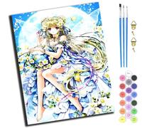 XIAOYOUQIAN Fille elfe de la lune,Peinture par Numero Adulte,DIY Peinture à l'huile par Numéros,Artisanat avec Pinceaux Peintures Acryliques,Maison Cadeau,40x50cm,Avec Cadre