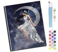 XIAOYOUQIAN Fille elfe de la lune,Peinture par Numéros pour Adulte,Kits de Peinture au Numéro,Avec Pinceaux Peinture de Pigment Acrylique,Créatifs Cadeau,40x50cm,Avec Cadre