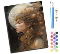 XIAOYOUQIAN Fille elfe sous la lune,Peinture Par Numéros Pour Adulte,DIY Peinture Acrylique pour Enfants Débutants Facile Sur Toile,40×50 cm,avec Peintures et Pinceaux,Avec Cadre