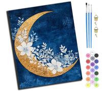 XIAOYOUQIAN Le langage des fleurs de la lune dorée,Diy Peinture au Numero pour Adulte,Peinture à l'huile numéro Kit débutant peinture à l'huile Wall art,40X50Cm,Sans cadre