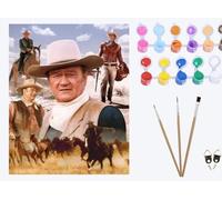 XIAOYOUQIAN l'homme cow-boy John,Peinture Numero Adulte Kits de Peinture au Numéro Peinture par Numéros Pour la Décoration de la Maison ,40x50cm,avec cadre