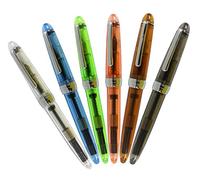 Xiaoyu 6PCS transparent Jinhao 992 stylo plume iridium en 6 couleurs, transparent, bleu, vert, gris, marron, orange