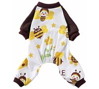 XIAOYU Chien Pyjama Abeille Motif Confortable Chiot Chat Vêtements Doux Chien Costumes Combinaison Chemise, XL