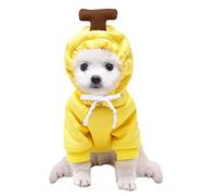 XIAOYU Chiot Chien à Capuche Chats Hoodies vêtements pour Animaux de Compagnie élégant Fruits Chandail pour Chien Chat Petits Animaux Moyens, Banane, XL