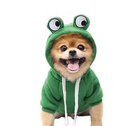 XIAOYU Chiot Chien à Capuche Chats Hoodies vêtements pour Animaux de Compagnie élégant Fruits Chandail pour Chien Chat Petits Animaux Moyens, la Grenouille, L