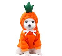 XIAOYU Costume d'animal de Compagnie de Carotte Chien de noël Amusant Sweat à Capuche de Fruits Polaire Chien Sweat pour Halloween Cosplay Chiot Combinaison Chat vêtements (XXL)