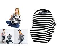 Xiaoyu couverture d'allaitement, couverture d'allaitement de couverture de siège de voiture de bébé, couverture d'allaitement pour l'allaitement, approprié aux garçons et aux filles, couverture d'allaitement de multi usage (rayures blanches noires)