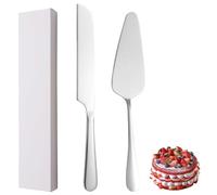 xiaoyu Ensemble de 2 couteaux et serveurs à gâteau de mariage, ensemble de découpe de gâteau en acier inoxydable, ensemble de service de pâtisserie à tarte pour mariage, anniversaire, fêtes