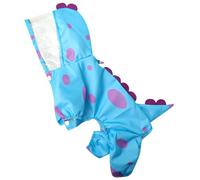 XIAOYU Imperméable pour Chien, Motif Dinosaure Amusant, avec Capuche, Harnais et Anneau en D, Veste de Pluie imperméable pour Petits Chiens et Chats, Combinaison à Quatre Pattes, XL