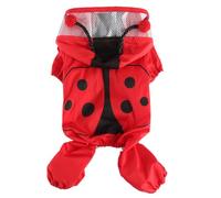 XIAOYU Imperméable pour Chien, Veste de Pluie à Quatre Pattes avec Capuche, Poncho de Pluie léger pour Petits Chiens, Ladybug, S