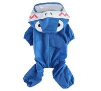XIAOYU Imperméable pour Chien, Veste de Pluie à Quatre Pattes avec Capuche, Poncho de Pluie léger pour Petits Chiens, Requin, M