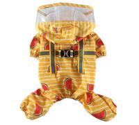 XIAOYU Imperméable pour Chien, Veste de Pluie réfléchissante et légère pour l'extérieur, avec Capuche et Anneau en D pour Laisse, adapté aux Petits Chiens, Pastèque d'eau, XL