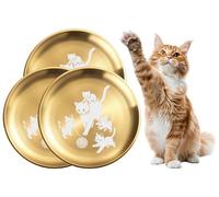XIAOYU Lot de 3 gamelles pour Chat en Acier Inoxydable, 8,07 Pouces de Large et Peu Profondes, soulageant la Fatigue des Moustaches, Motif Chat Unique, utilisables en intérieur et en extérieur