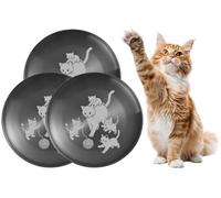 XIAOYU Lot de 3 gamelles pour Chat en Acier Inoxydable, 8,07 Pouces de Large et Peu Profondes, soulageant la Fatigue des Moustaches, Motif Chat Unique, utilisables en intérieur et en extérieur