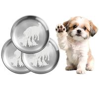 XIAOYU Lot de 3 gamelles pour Chien en Acier Inoxydable de qualité Alimentaire, 8,07 Pouces, gamelles de Rechange Basiques, Motif Chien Unique, résistantes à la Rouille et compatibles Lave-Vaisselle