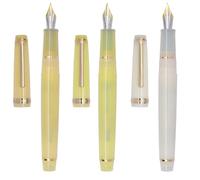 xiaoyu lot de 3 Jinhao 82 stylo plume acrylique, plume iridium, attributs dorés, convertisseur d'encre, stylo à écriture transparente classique et fluide, plume fine (0,5 mm)