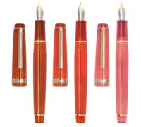 xiaoyu lot de 3 Jinhao 82 stylo plume acrylique, plume iridium, attributs dorés, convertisseur d'encre, stylo à écriture transparente classique et fluide, plume fine (0,5 mm)