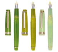 xiaoyu lot de 3 Jinhao 82 stylo plume acrylique, plume iridium, attributs dorés, convertisseur d'encre, stylo à écriture transparente classique et fluide, plume extra-fine (0,38 mm)