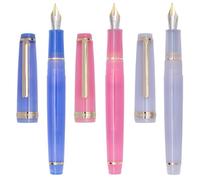 xiaoyu lot de 3 Jinhao 82 stylo plume acrylique, plume iridium, attributs dorés, convertisseur d'encre, stylo à écriture transparente classique et fluide, plume fine (0,5 mm)