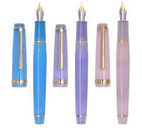 xiaoyu lot de 3 Jinhao 82 stylo plume acrylique, plume iridium, attributs dorés, convertisseur d'encre, stylo à écriture transparente classique et fluide, plume extra-fine (0,38 mm)