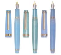 xiaoyu lot de 3 Jinhao 82 stylo plume acrylique, plume iridium, attributs dorés, convertisseur d'encre, stylo à écriture transparente classique et fluide, plume extra-fine (0,38 mm)