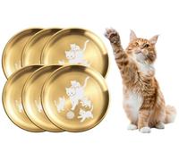 XIAOYU Lot de 6 gamelles pour Chat en Acier Inoxydable, 8,07 Pouces de Large et Peu Profondes, soulageant la Fatigue des Moustaches, Motif Chat Unique, utilisables en intérieur et en extérieur