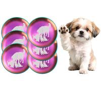 XIAOYU Lot de 6 gamelles pour Chien en Acier Inoxydable de qualité Alimentaire, 8,07 Pouces, gamelles de Rechange Basiques, Motif Chien Unique, résistantes à la Rouille et compatibles Lave-Vaisselle