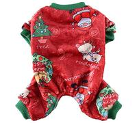 XIAOYU Pyjama de Noël pour chien et chat - Doux et chaud - Costume de vacances d'hiver pour petit chien et chat - Cercle de Noël - Taille L