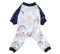 XIAOYU Pyjama pour Chien Motif Arc-en-Ciel Doux Combinaisons pour Animaux de Compagnie Vêtements pour Chiens pour Petits Chiens et Chats, M
