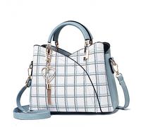 XIAOYU Sacs à main et sacs à main pour femme - Sac à bandoulière tendance avec poignée sur le dessus, Bleu clair-2.