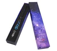 Xiaoyu stylo à plume en verre vintage fait à la main en verre signature stylo ciel étoilé stylo cadeau calligraphie - G