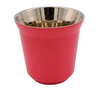 xiaoyu Tasses à Espresso 304 en Acier Inoxydable à Double paroi, Tasse à café à Capsule à Isolation Thermique, 2.71oz/80ml, Rouge