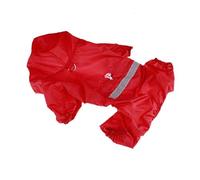 Xiaoyu Veste imperméable pour Chien de Compagnie avec Bandes réfléchissantes de sécurité, Rouge, S