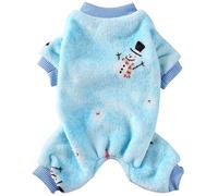 XIAOYU Vêtements de Noël pour animal domestique motif flocon de neige chaud pour chien et chat Bleu Taille XL