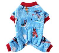 XIAOYU vêtements d'hiver pour Animaux de Compagnie Motif de Ski de Chien Amusant pour Pyjamas de Chien Combinaisons de Chat (M)