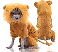 XIAOYU vêtements pour Animaux de Compagnie Chiot Chien Chat à Capuche Pull Chaud Costume Halloween Cosplay vêtements de fête, Lion, XXL