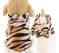 XIAOYU vêtements pour Animaux de Compagnie Chiot Chien Chat à Capuche Pull Chaud Costume Halloween Cosplay vêtements de fête, Tigre, M