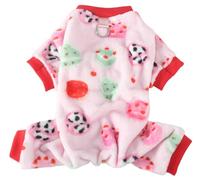 XIAOYU Vêtements pour Animaux de Compagnie en Flanelle Mignonne, Pyjamas d'hiver Chauds pour Petits Chiens et Chats, Combinaison de Noël pour Chiots, idéale pour Halloween et Noël, Gâteau, XL