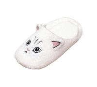 XIAOYUER Pantoufles en peluche chaude pour femme et homme - Pantoufles mignonnes et douces - Motif animaux - Cadeau de Noël, Blanc., 43 EU