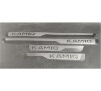 XIAOYUN 4 Pièces Voiture Inoxydable Plaques de Protection pour Skoda Kamiq 2018-2022 2023 2024 Garnitures de Seuil PortièRe Voiture Protection Pédales, Bienvenue Bandes de Seuil