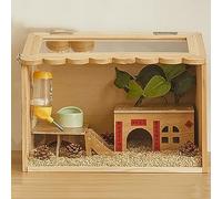 XIAOZHUANGXIONG Cage Hamster Bois, pour Cochons d'Inde, Cochons d'Inde, en Bois Massif, Accessoires Inclus : Cabine, Bol, Bouilloire (Size : A)