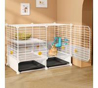 XIAOZHUANGXIONG Cage Lapin Intérieur, pour Cages Rongeurs, Lapins, Petits Animaux, Facile À Nettoyage, Hygiénique, Coloris Assortis (Color : White, Size : B)