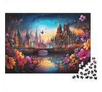 XIAOZUUWEI Villescape Architecture Puzzle Adulte 1000 Pièces Artisanat Cadeau Famille Puzzle Classique 3D Puzzle Jouet en Bois Cadeau Unique Décoration Intérieure 1000pcs (75x50cm)
