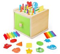 XIAPIA Jouets Montessori à partir de 1 an, Jeu de tri pour bébé Montessori de 1 2 3 Ans, Jouets en Bois pour Enfants à partir de 1 an Garçon Filles, Cadeaux 1er Anniversaire Journée des Enfants Noël