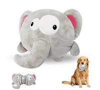 XIAPIA Jouets pour Chiens de Grande Taille 3-en-1 Jouet interactif | Jouet Chine Développer et Stimuler Les Sens 2 Couches de Peluche et d'un Noyau à Mâcher pour L'hygiène Dentaire Éléphant