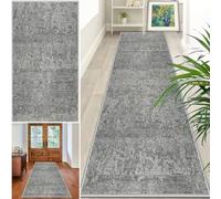 Xiaputcr Tapis de Cuisine Devant Evier Antidérapant Lavable 50 x 130 cm Tapis De Couloir Long Paillasson Interieur Entrée Tapis Sol Absorbant pour Chambre à Coucher Salon Bain sur Mesure Gris
